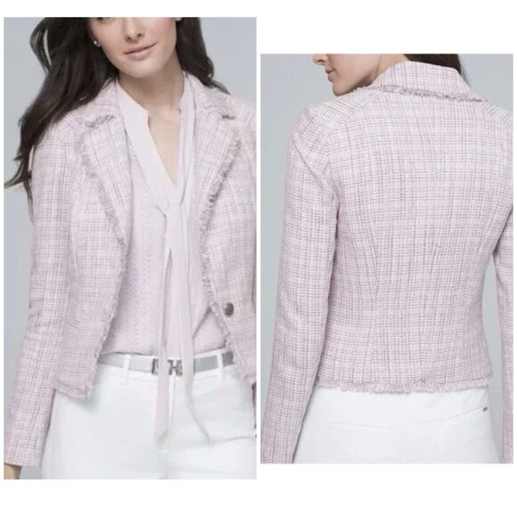 White House Black Market Jackets & Blazers - NWT White House black market tweed blazer Sz 14 Purple White